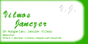 vilmos janczer business card